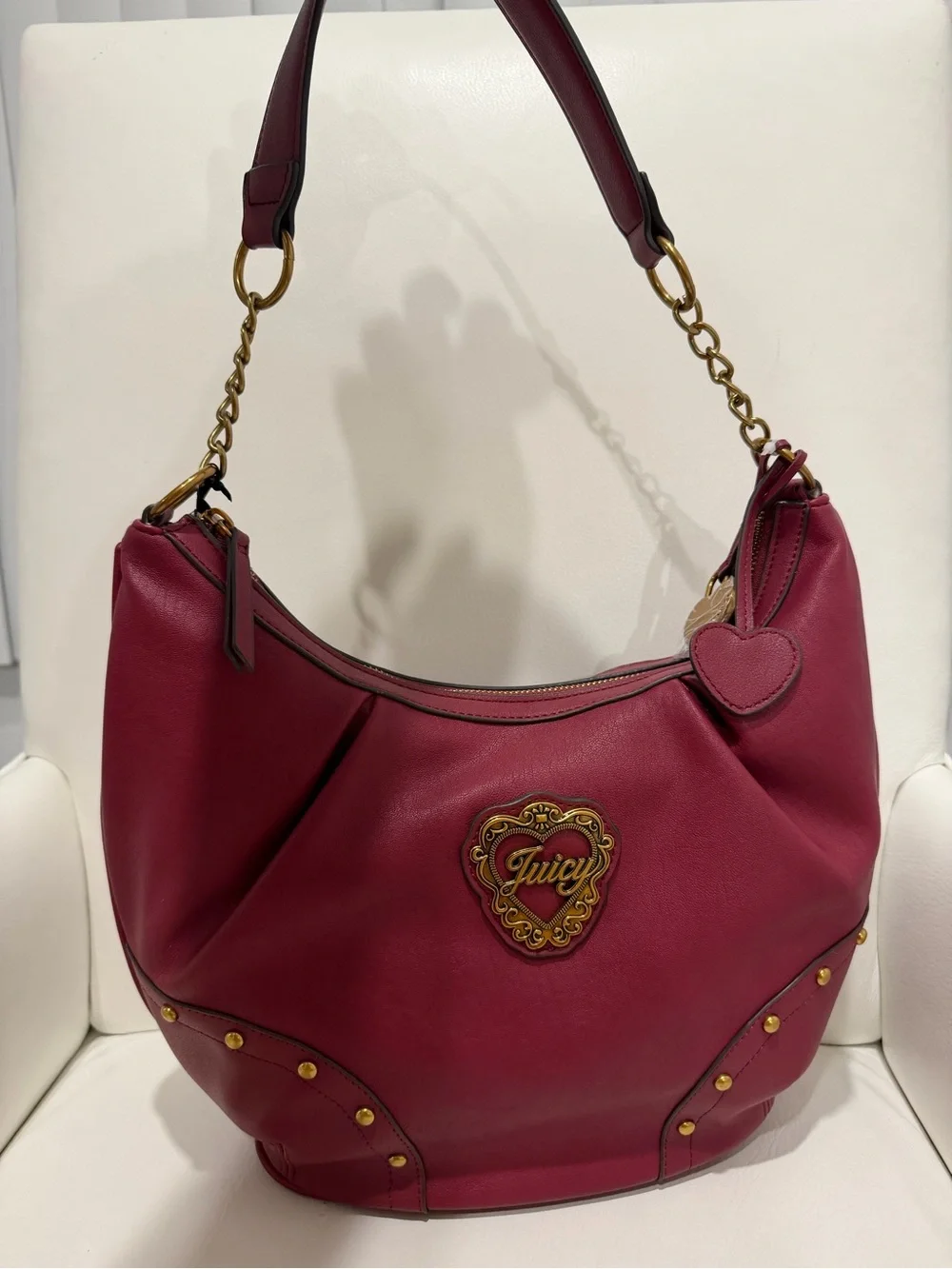 Juicy Couture Burgundy Hobo Shoulder Bag